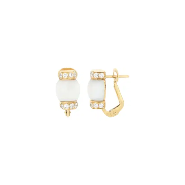 Tavanti Tavanti Le Carrousel 18K Yellow Gold Diamond & Howlite Earrings by The Solist