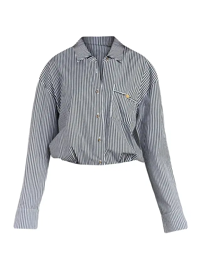 L'AGENCE Women's Lorena Voyage Striped Cotton Cover-Up Shirt - Black