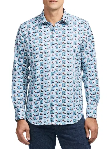 Robert Graham Men's Toasted Checkered Long-Sleeve Button-Front Shirt - Size XXL | Thumbnail 3