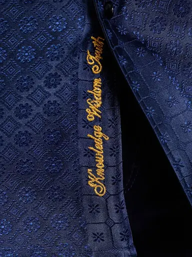 Robert Graham Men's Silk-Blend Tile Jacquard Button-Front Shirt - Navy - Size XXL | Thumbnail 6 Robert Graham Men's Silk-Blend Tile Jacquard Button-Front Shirt - Navy - Size XXL | Thumbnail 6