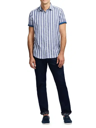 Robert Graham Men's Preston Striped Short-Sleeve Shirt | Thumbnail 2 Robert Graham Men's Preston Striped Short-Sleeve Shirt | Thumbnail 2