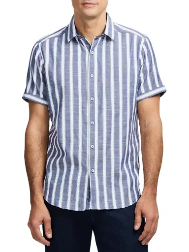 Robert Graham Men's Preston Striped Short-Sleeve Shirt | Thumbnail 3 Robert Graham Men's Preston Striped Short-Sleeve Shirt | Thumbnail 3