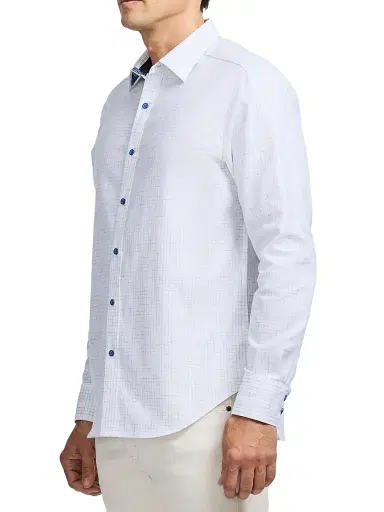 Robert Graham Men's Camden Grid Woven Shirt - White - Size XXL | Thumbnail 4