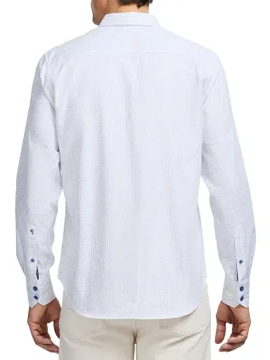 Robert Graham Men's Camden Grid Woven Shirt - White - Size XXL | Thumbnail 5
