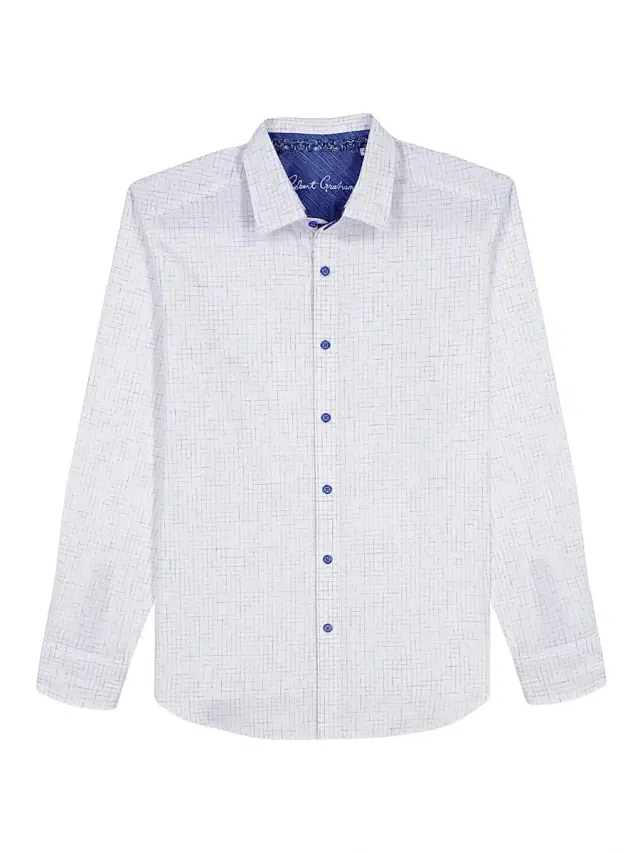Men's Camden Grid Woven Shirt - White
