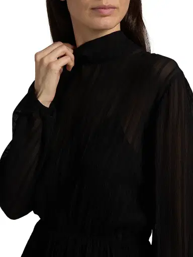 Vince Women's Crinkle Stripe Mock Turtleneck Midi-Dress | Thumbnail 6