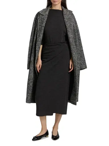 Vince Women's Wool-Blend Double-Breasted Long Overcoat | Thumbnail 2