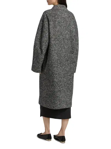 Vince Women's Wool-Blend Double-Breasted Long Overcoat | Thumbnail 5
