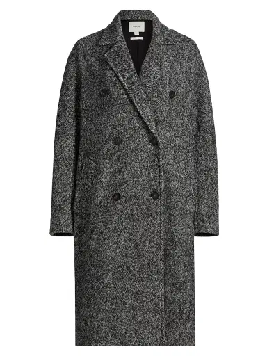 Vince Women's Wool-Blend Double-Breasted Long Overcoat | Thumbnail 1
