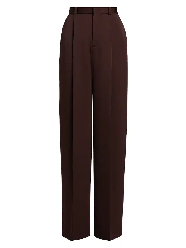 Vince Women's Pleated Mid-Rise Trousers - Dark Fig