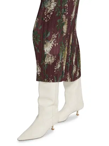 Vince Women's Lilac Print Micro-Pleated Midi-Skirt | Thumbnail 6
