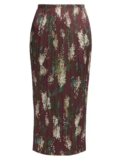 Vince Women's Lilac Print Micro-Pleated Midi-Skirt | Thumbnail 1