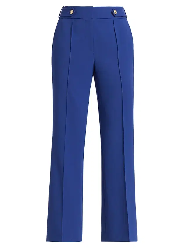 Women's Pleated Boot-Cut Pants - Sapphire