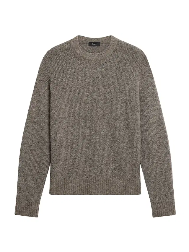 Theory Men's Astor Wool-Blend Rib-Knit Sweater - Light Brownwood