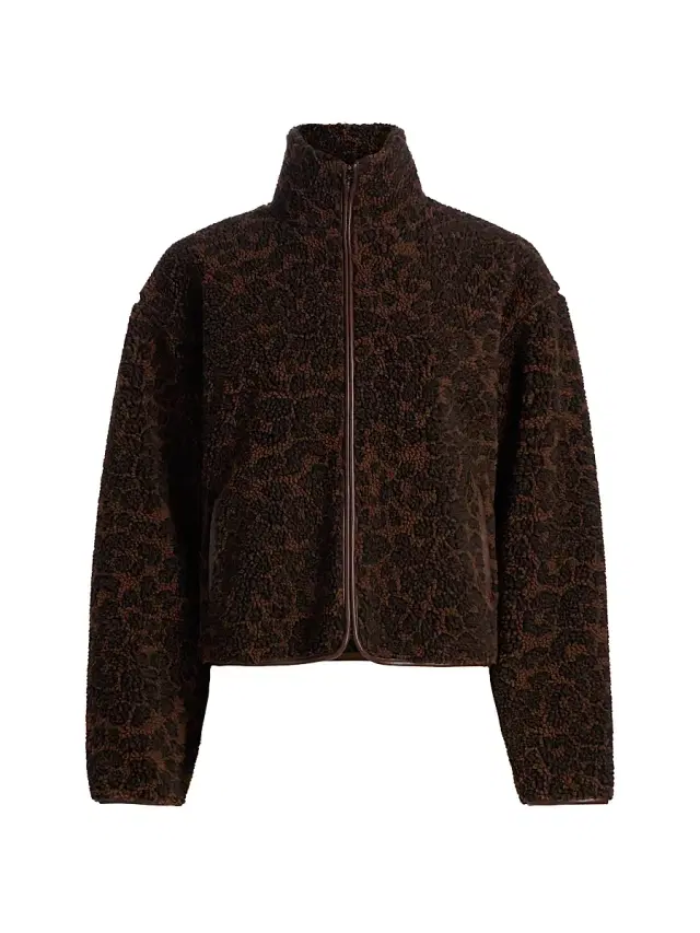 rag & bone Women's Sun Leopard Print Sherpa Jacket - Leopard