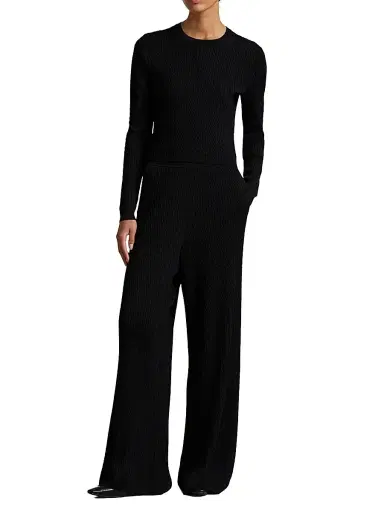 Polo Ralph Lauren Women's Cable-Knit Sweater Pants - Polo Black | Thumbnail 2
