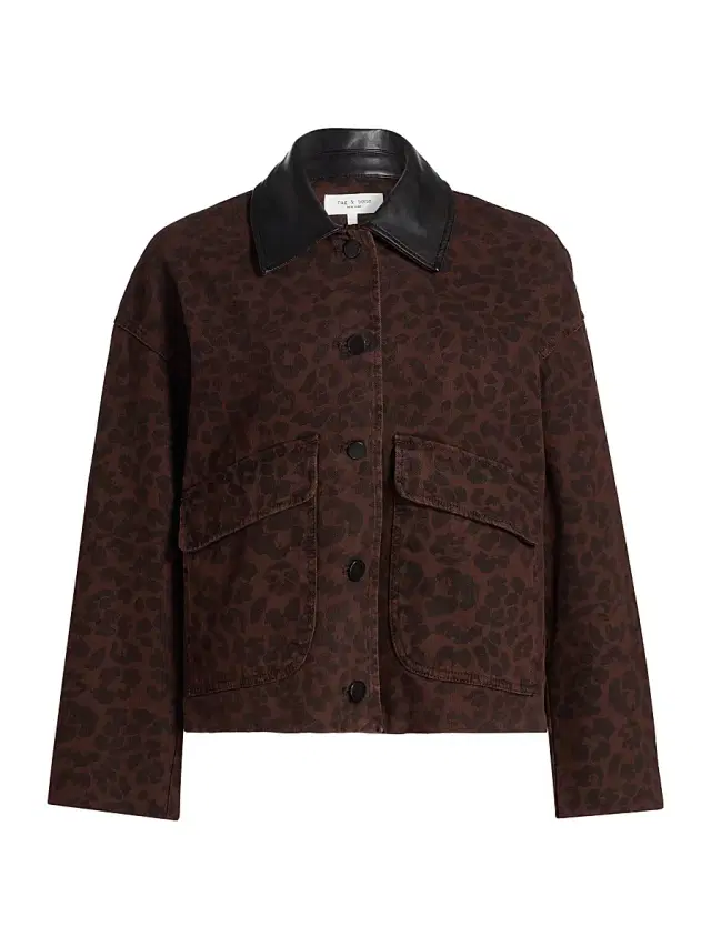 rag & bone Women's Natalia Leopard-Print Cotton Jacket - Espresso Leopard