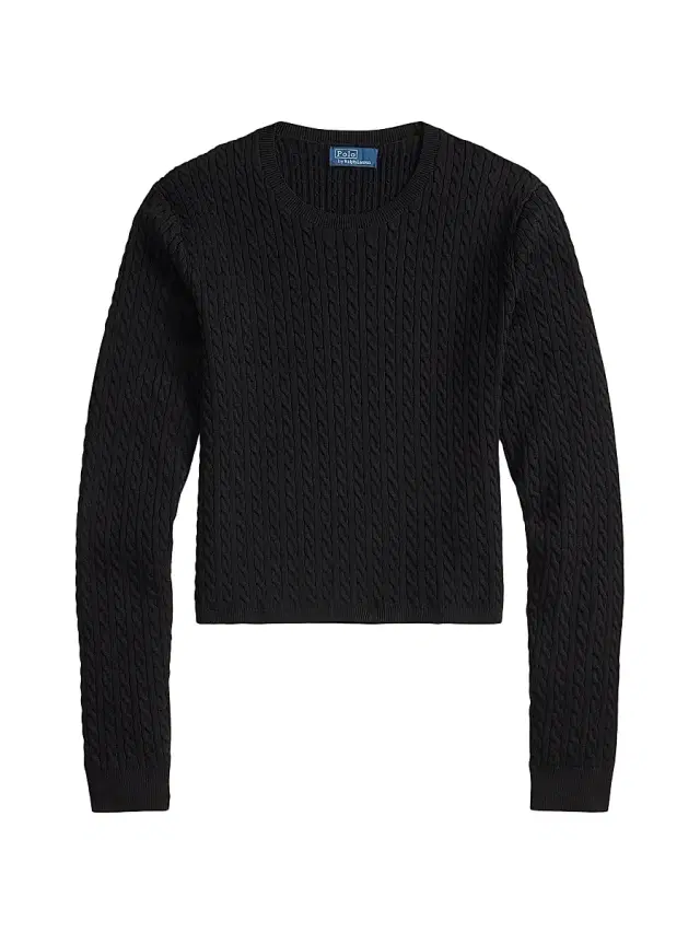 Polo Ralph Lauren Women's Cable-Knit Crewneck Sweater - Polo Black