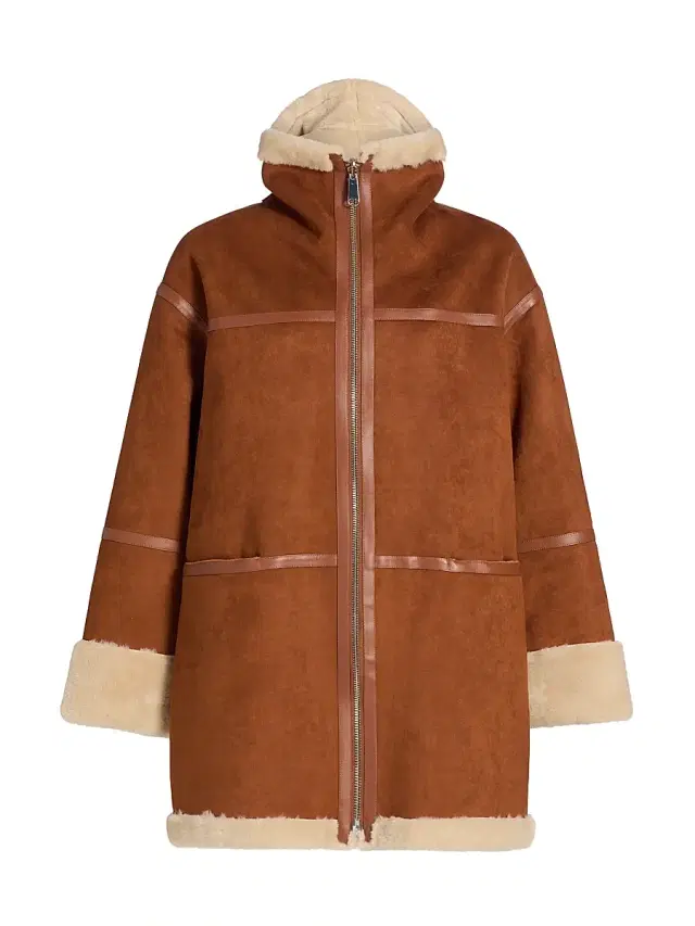 Mercer Collective Women's Oversized Reversible Faux Shearling Coat - Cognac