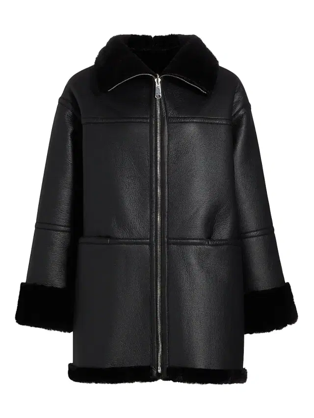 Mercer Collective Women's Ally Reversible Faux-Leather Coat - Black