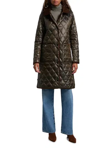 Mercer Collective Women's Quilted Hooded Jacket - Loden | Thumbnail 3