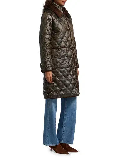 Mercer Collective Women's Quilted Hooded Jacket - Loden | Thumbnail 4
