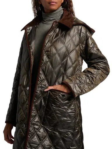 Mercer Collective Women's Quilted Hooded Jacket - Loden | Thumbnail 7