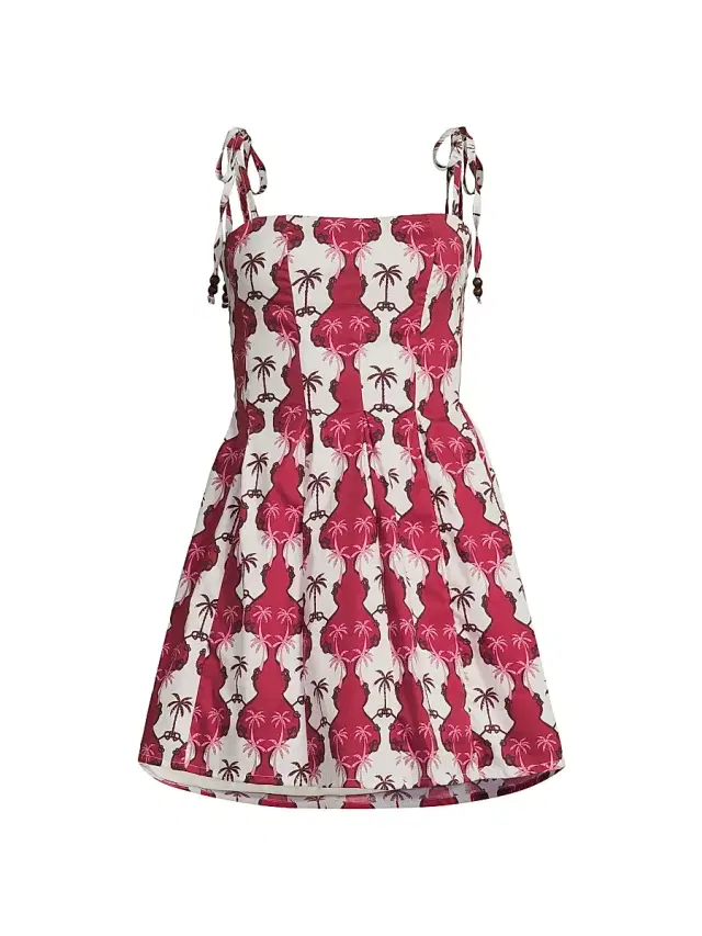 Peixoto Women's Printed Stretch-Cotton Minidress - Pink Palma