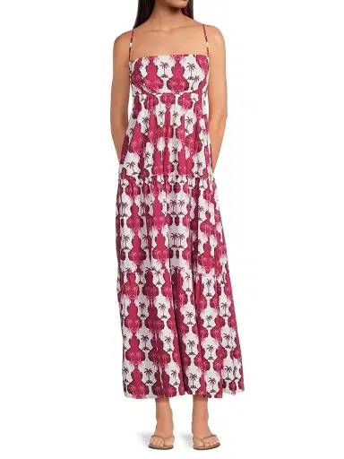 Peixoto Women's Printed Stretch-Cotton Maxi Dress - Pink Palma - Size XL | Thumbnail 2