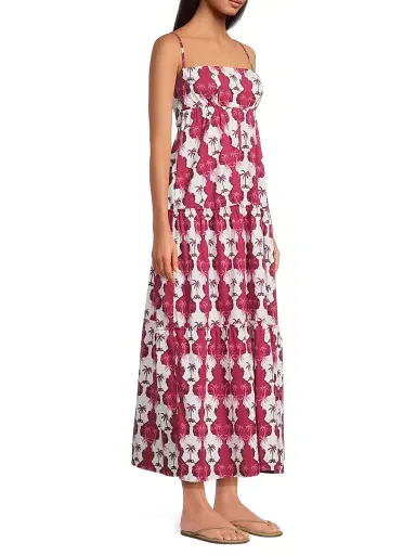 Peixoto Women's Printed Stretch-Cotton Maxi Dress - Pink Palma - Size XL | Thumbnail 4