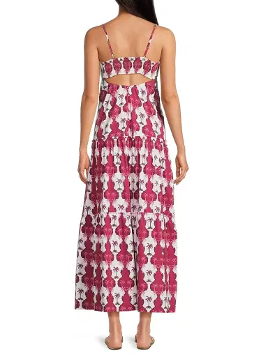 Peixoto Women's Printed Stretch-Cotton Maxi Dress - Pink Palma - Size XL | Thumbnail 5