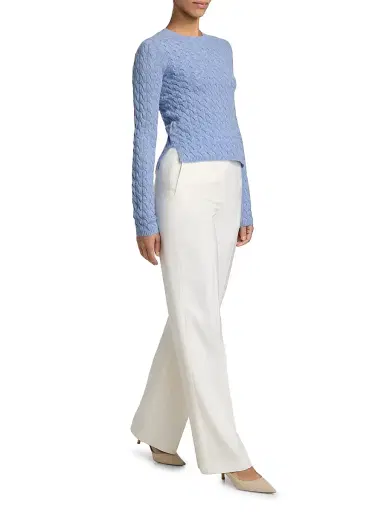 Altuzarra Women's Milla Cashmere Cable-Knit Crewneck Sweater - Light Blue - Size XS | Thumbnail 2 Altuzarra Women's Milla Cashmere Cable-Knit Crewneck Sweater - Light Blue - Size XS | Thumbnail 2