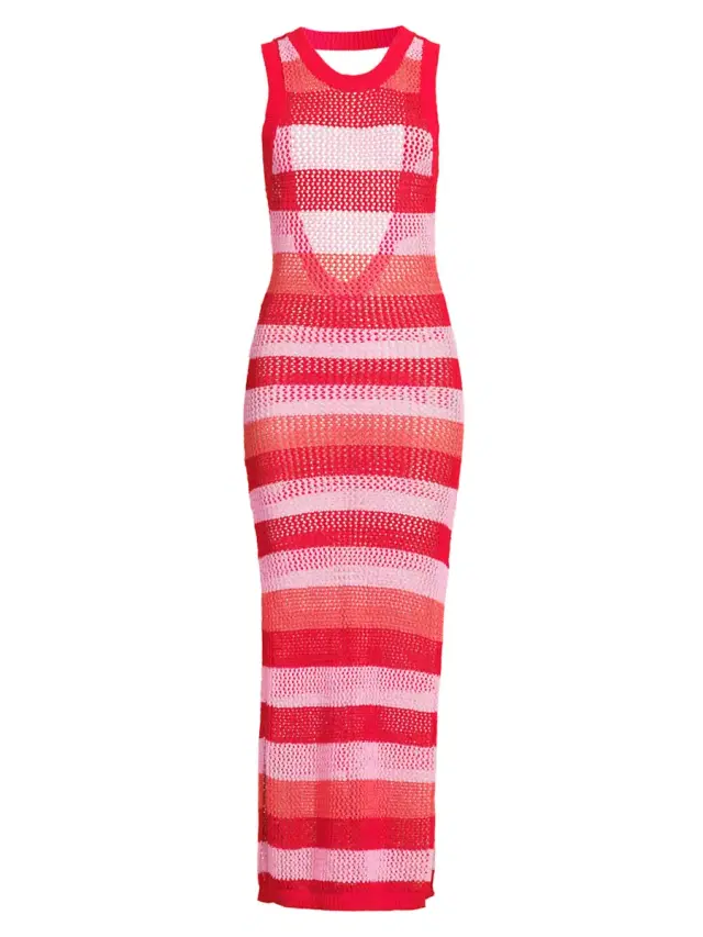 Beach Riot Women's Holly Rose Swim Dress - Ruby Stripe Crochet