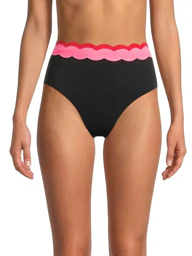 BEACH RIOT Women's Harriet High-Rise Bikini Bottom - Electric Wave - Size Medium | Thumbnail 3
