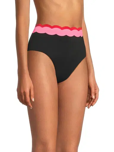 BEACH RIOT Women's Harriet High-Rise Bikini Bottom - Electric Wave - Size Medium | Thumbnail 4