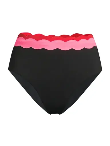 BEACH RIOT Women's Harriet High-Rise Bikini Bottom - Electric Wave - Size Medium | Thumbnail 1