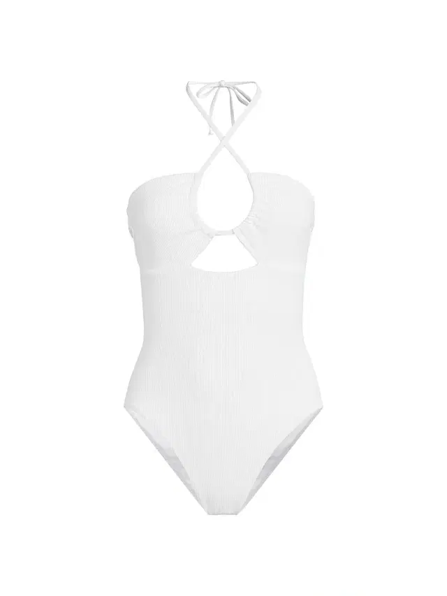 Beach Riot Women's Rib Phoenix One-Piece Swimsuit - White