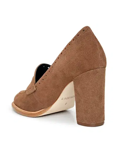 L'Agence Women's Bea 90MM Suede Loafer-Style Pumps | Thumbnail 3 L'Agence Women's Bea 90MM Suede Loafer-Style Pumps | Thumbnail 3