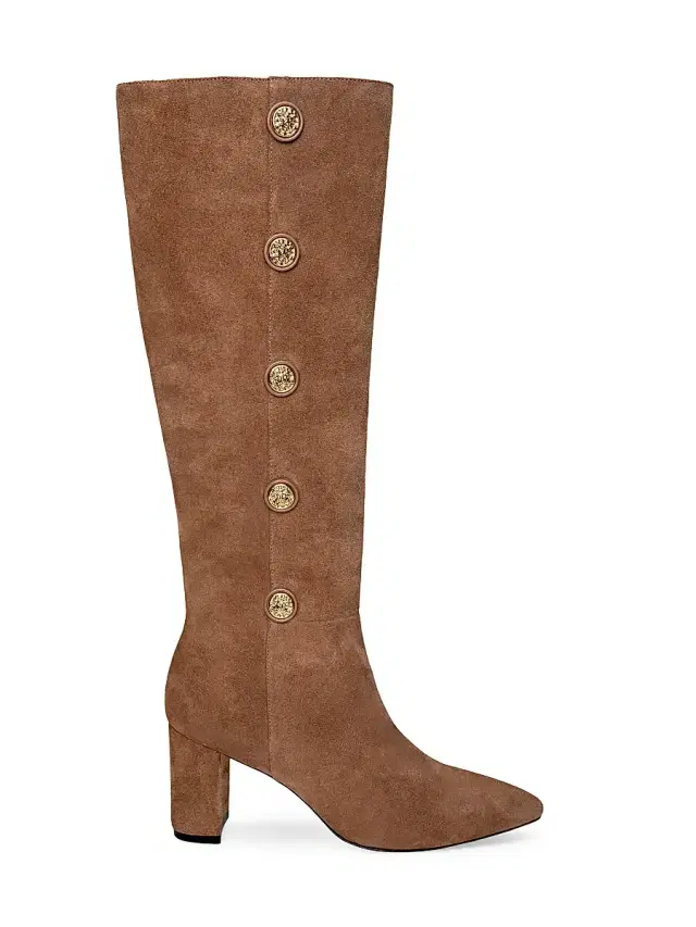L'AGENCE Women's Octavie 75MM Embellished Suede Boots - Sand Suede