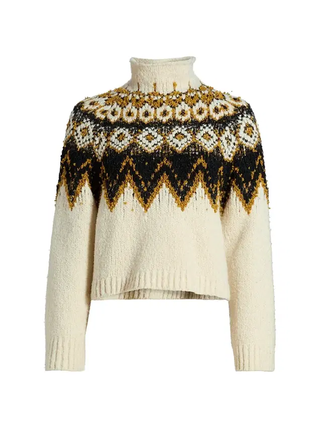 Women's Lizzy Fair Isle Turtleneck Sweater - Cream Multi