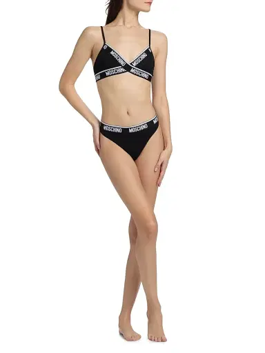 MOSCHINO Women's Intimo Donna 2-Pack Logo Thong Set | Thumbnail 2 MOSCHINO Women's Intimo Donna 2-Pack Logo Thong Set | Thumbnail 2