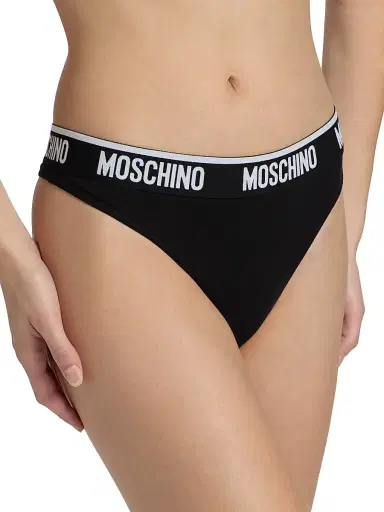 MOSCHINO Women's Intimo Donna 2-Pack Logo Thong Set | Thumbnail 5 MOSCHINO Women's Intimo Donna 2-Pack Logo Thong Set | Thumbnail 5