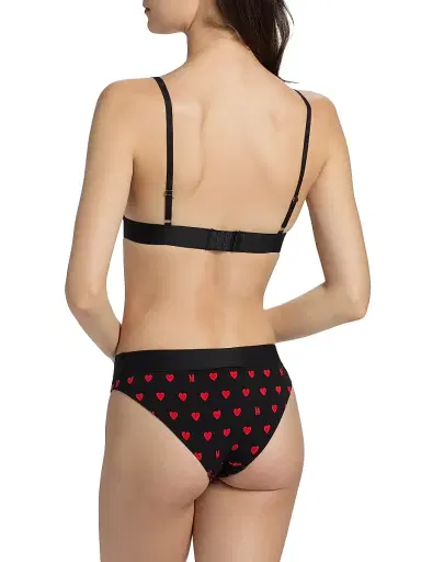 MOSCHINO Women's Intimo Donna M Hearts Triangle Bra - Multi Black - Size XL | Thumbnail 4 MOSCHINO Women's Intimo Donna M Hearts Triangle Bra - Multi Black - Size XL | Thumbnail 4