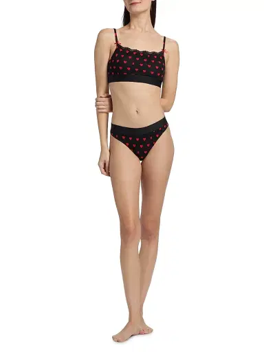 MOSCHINO Women's Intimo Donna 2-Pack M Hearts Brief Set - Multi Black - Size Large | Thumbnail 2