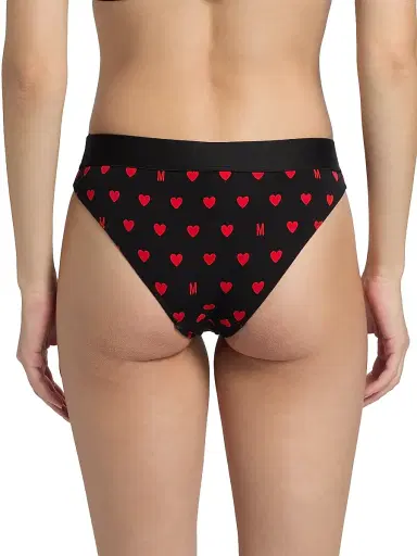 MOSCHINO Women's Intimo Donna 2-Pack M Hearts Brief Set - Multi Black - Size Large | Thumbnail 4