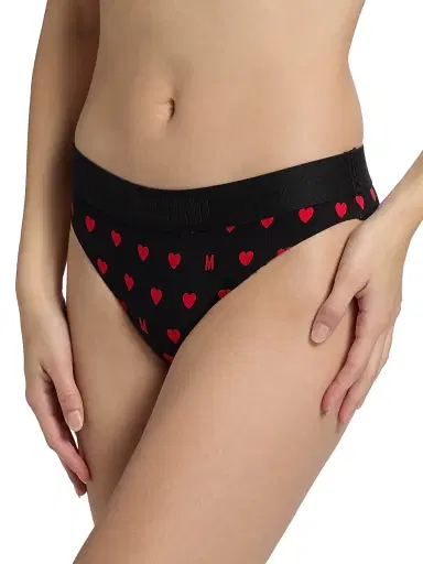 MOSCHINO Women's Intimo Donna 2-Pack M Hearts Brief Set - Multi Black - Size Large | Thumbnail 5