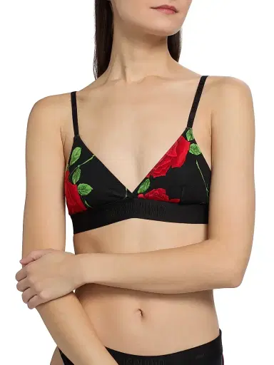 MOSCHINO Women's Intimo Donna Rose Triangle Bra | Thumbnail 5 MOSCHINO Women's Intimo Donna Rose Triangle Bra | Thumbnail 5