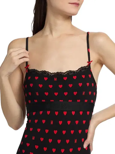 MOSCHINO Women's Intimo Donna M Hearts Bodysuit - Multi Black - Size Large | Thumbnail 5