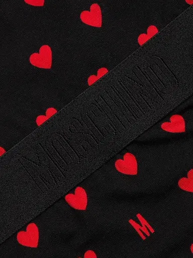 MOSCHINO Women's Intimo Donna M Hearts Bodysuit - Multi Black - Size Large | Thumbnail 6
