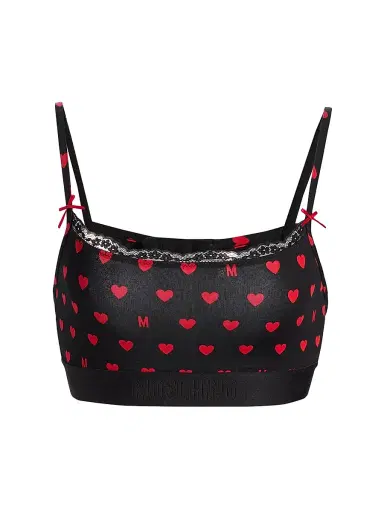 MOSCHINO Women's Intimo Donna M Hearts Bralette - Multi Black - Size XL | Thumbnail 1 MOSCHINO Women's Intimo Donna M Hearts Bralette - Multi Black - Size XL | Thumbnail 1